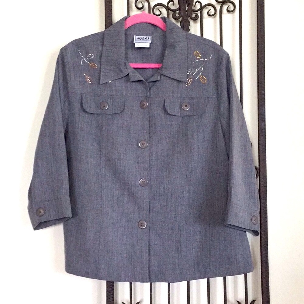 Nikki Gray Short Sleeve Blazer Size 14 Plus